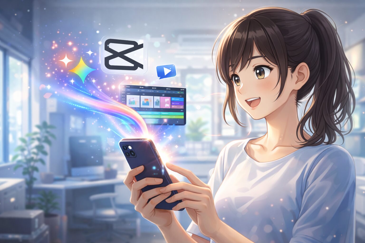 GeminiとCapCutを使ってAI動画を自動生成するイメージ