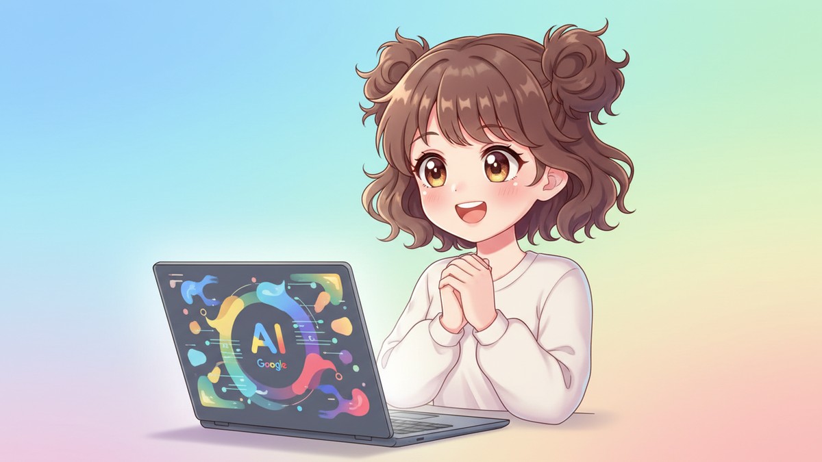 Gemini 3.1 Proの使い方を学ぶ女の子のイラスト