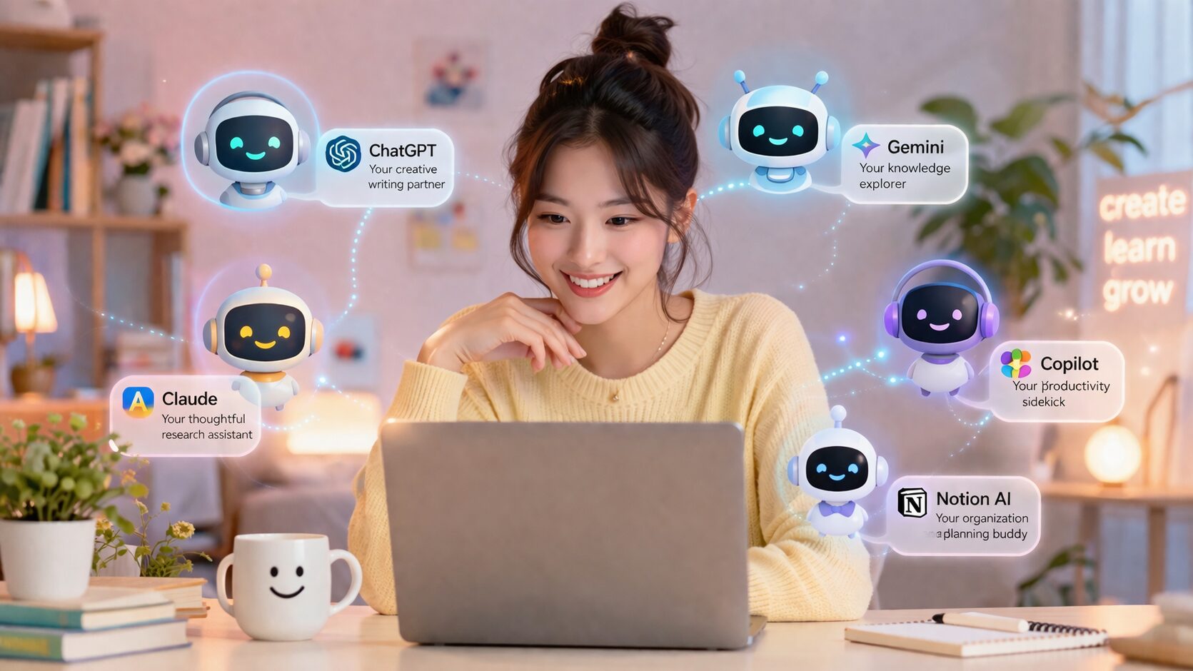 無料AIエージェントおすすめ10選を解説するイラスト