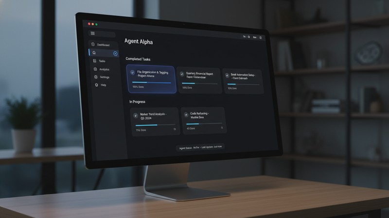 Claude CoworkのAIエージェントダッシュボード画面
