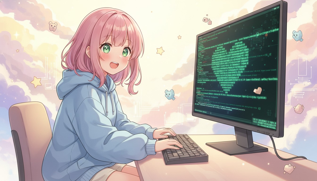 ターミナルでClaude Codeを初めて使う様子のイラスト