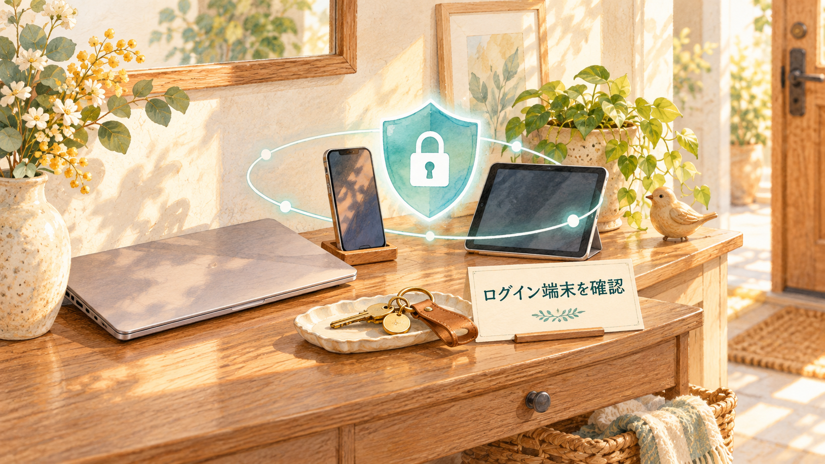 Claudeのログイン端末を確認して不要なセッションを整理するイメージ
