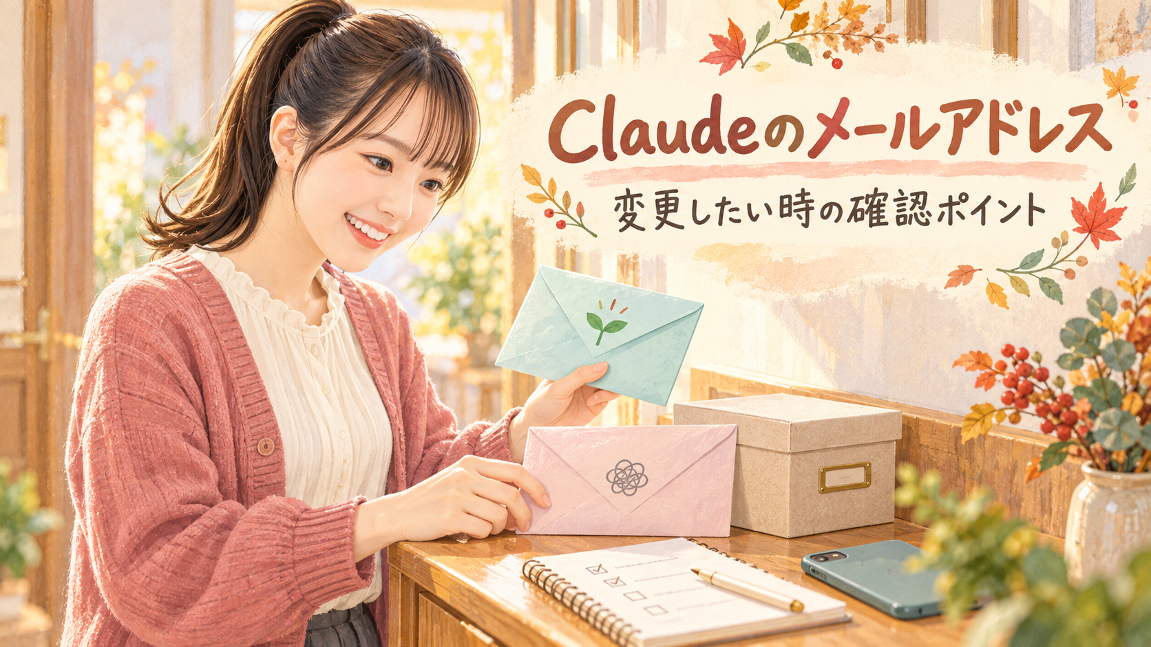Claudeのメールアドレス変更前に旧アカウントの保存データと新しいメールを確認するイメージ