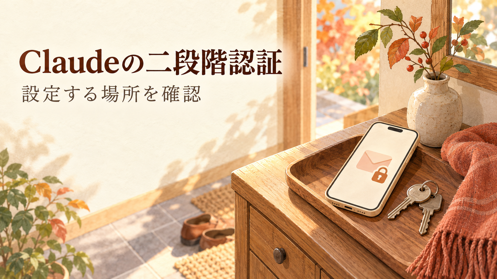 Claudeの二段階認証をログインに使うアカウント側で確認するイメージ